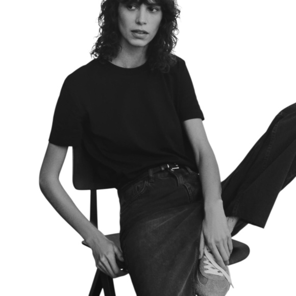 Zara Wide Leg Ankle Straight Jeans Black Denim Women’s Size 4 High Rise - Picture 1 of 5